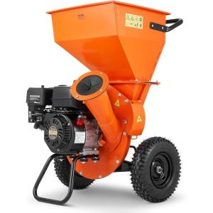 VEVOR Wood Chipper Shredder Mulcher, 7HP Heavy Duty Gas Powered Engine, 2” Max Diameter 212cc 4.1 kW, 4-Stroke 3-in-1 Woodchipper, Fast Chipping Chopping for Forestry, Gardens, EPA Certified(7HP Wood Chipper)