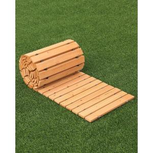 VEVOR Wooden Garden Pathway, Roll Out Cedar Outdoor Walkway 8 ft x 17 in, Non-Slip Curved Garden Walkway, Beach Wood Road Floor,Decorative Lawn Paver for Backyard Boardwalk Wedding Party(12ft*17in)