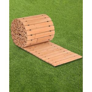 VEVOR Wooden Garden Pathway, Roll Out Cedar Outdoor Walkway 8 ft x 17 in, Non-Slip Curved Garden Walkway, Beach Wood Road Floor,Decorative Lawn Paver for Backyard Boardwalk Wedding Party(16ft*17in)