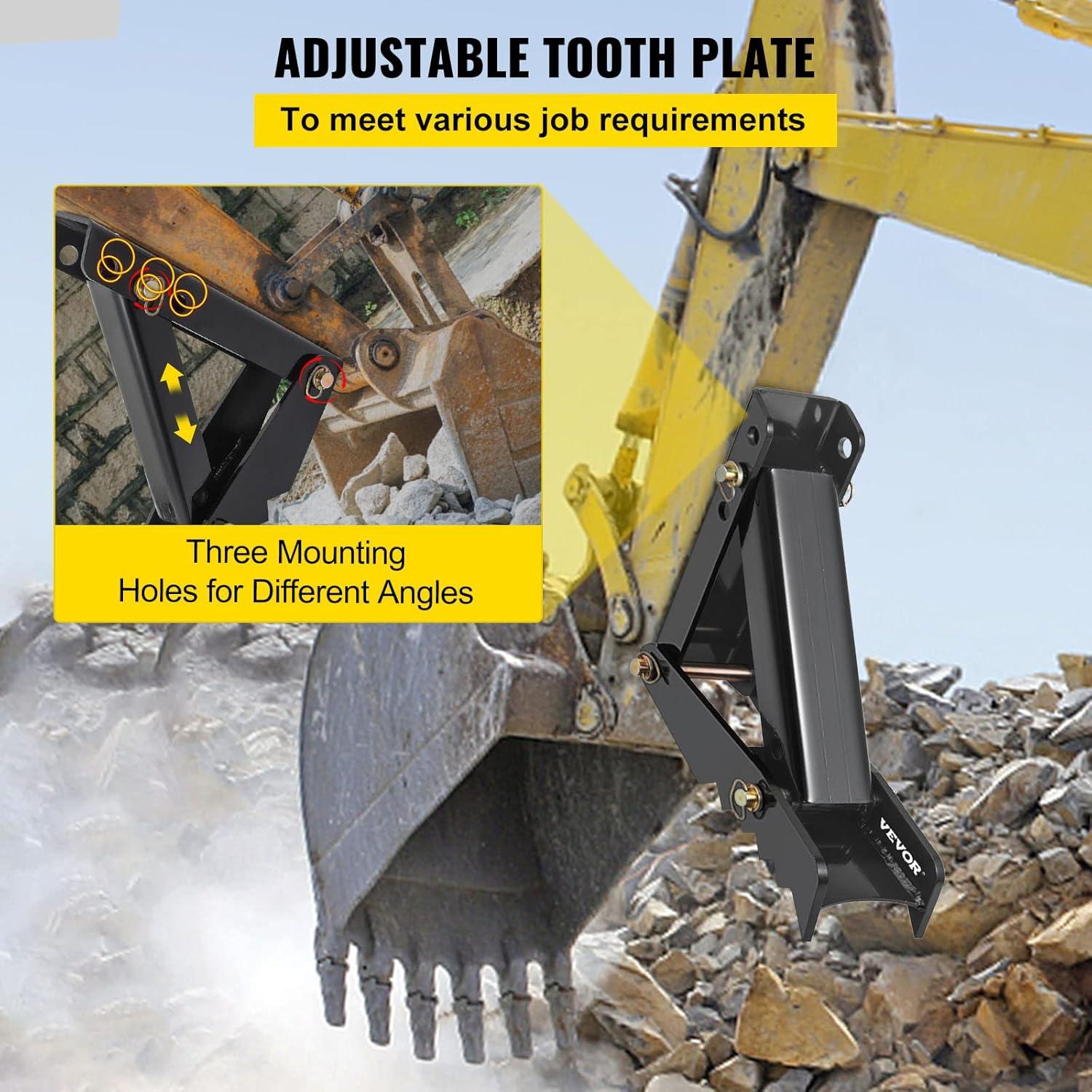 image:image18 inch Backhoe Excavator Thumb Attachments Weld On Adjustable Boom Tractor Excavator 12Inch Teeth Thick Steel Plate Assembly 12MM BoltOn Design18inch