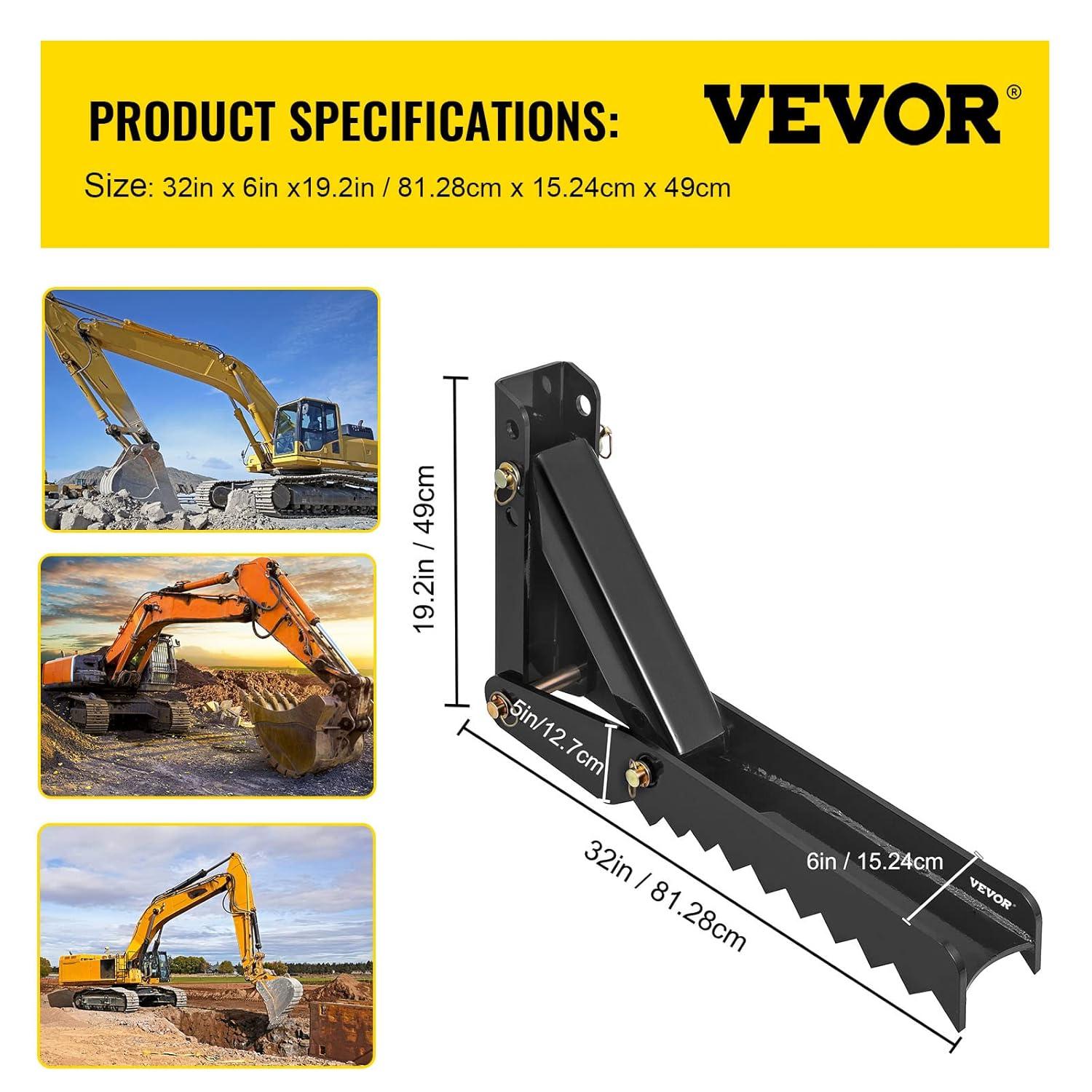 image:image18 inch Backhoe Excavator Thumb Attachments Weld On Adjustable Boom Tractor Excavator 12Inch Teeth Thick Steel Plate Assembly 12MM BoltOn Design32inch