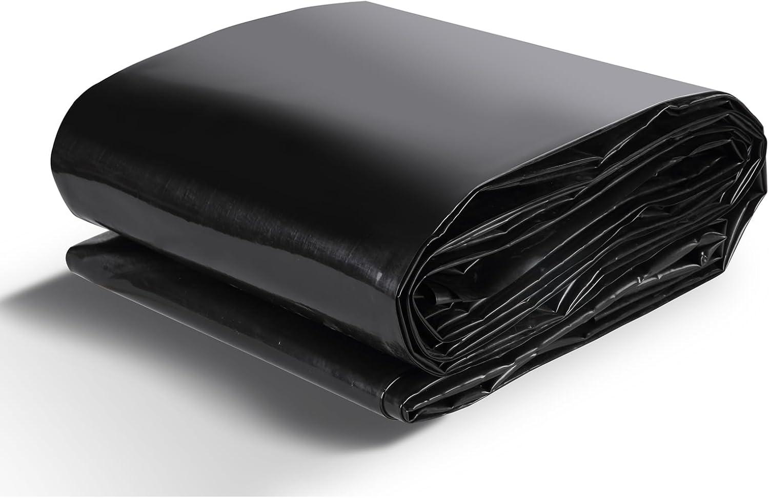 image:imageVEVOR 10 x 13 ft Pond Liner 20 Mil Thickness Pliable amp Durable LLDPE Material Easy Cutting Underlayment for Fish or KoiWaterfall Fountains Water Gardens Black10 x 13 ft