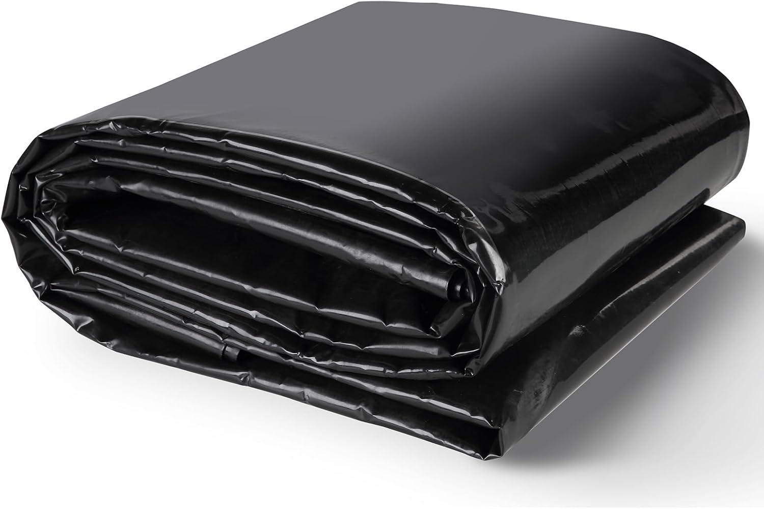 image:imageVEVOR 10 x 13 ft Pond Liner 20 Mil Thickness Pliable amp Durable LLDPE Material Easy Cutting Underlayment for Fish or KoiWaterfall Fountains Water Gardens Black10 x 13 ft