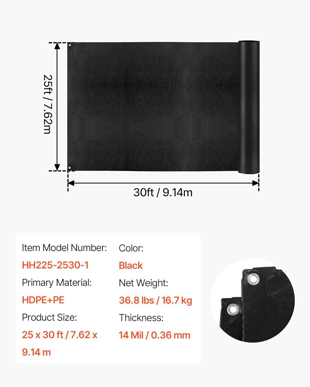 image:imageVEVOR 10 x 13 ft Pond Liner 20 Mil Thickness Pliable amp Durable LLDPE Material Easy Cutting Underlayment for Fish or KoiWaterfall Fountains Water Gardens Black25 x 30 ft