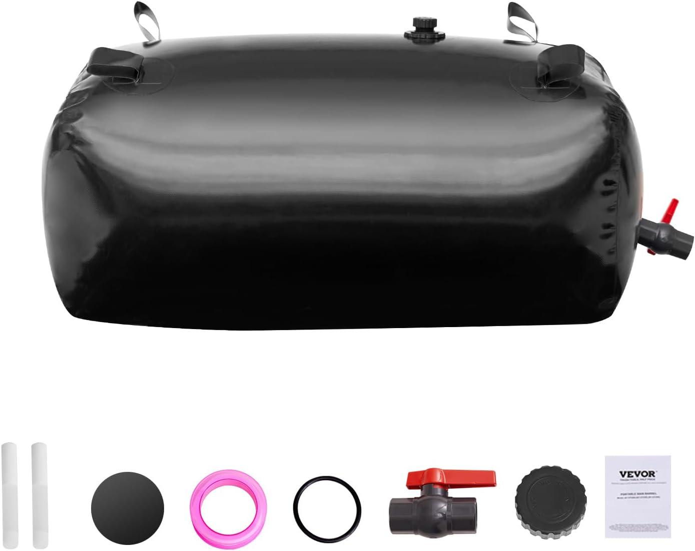 image:imageVEVOR 240L634 Gallon Water Storage Bladder Portable RV Water Tank 1000D PVC Collapsible Water Storage Containers Soft Water Storage Bag Water Bladder Fire Prevention Camping Emergency WaterBlack