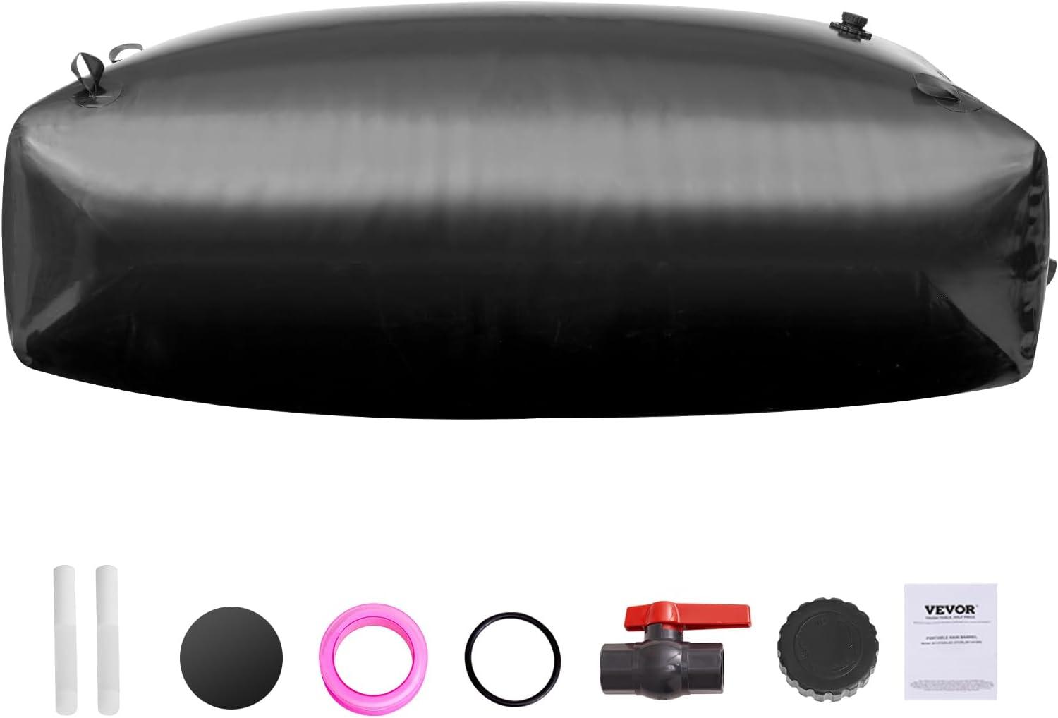 image:imageVEVOR 240L634 Gallon Water Storage Bladder Portable RV Water Tank 1000D PVC Collapsible Water Storage Containers Soft Water Storage Bag Water Bladder Fire Prevention Camping Emergency WaterBlack
