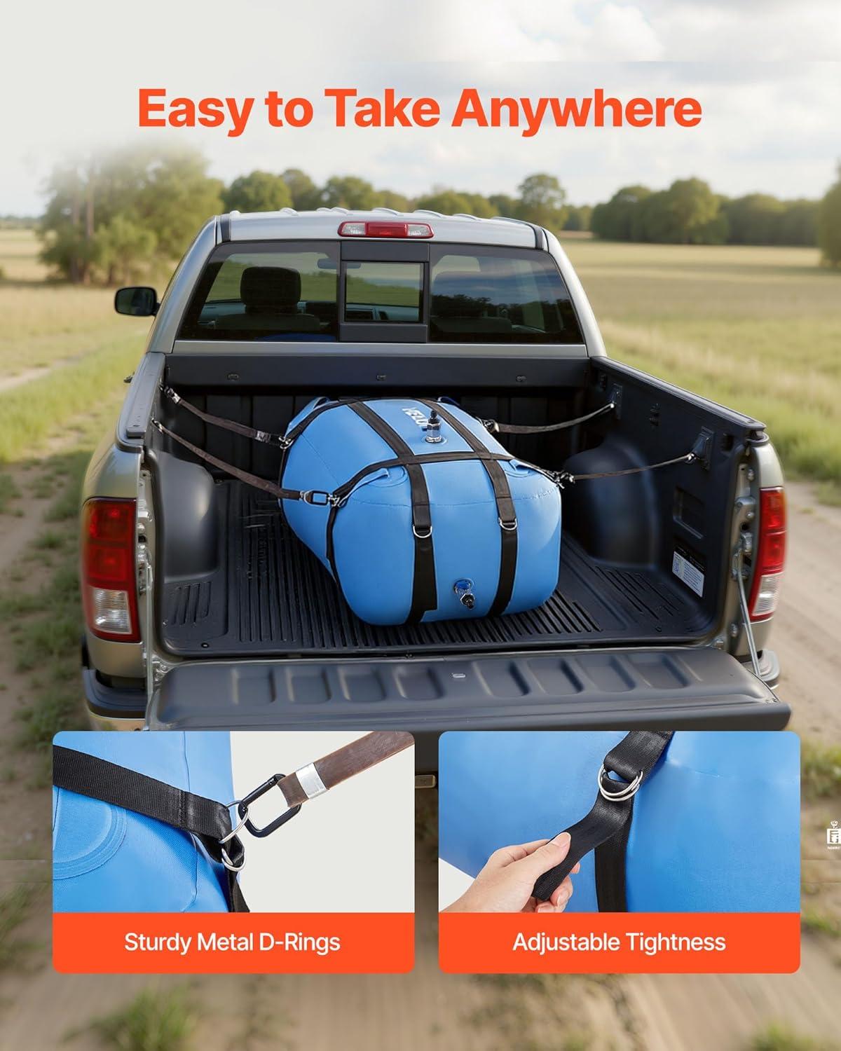 image:imageVEVOR 240L634 Gallon Water Storage Bladder Portable RV Water Tank 1000D PVC Collapsible Water Storage Containers Soft Water Storage Bag Water Bladder Fire Prevention Camping Emergency WaterBlue
