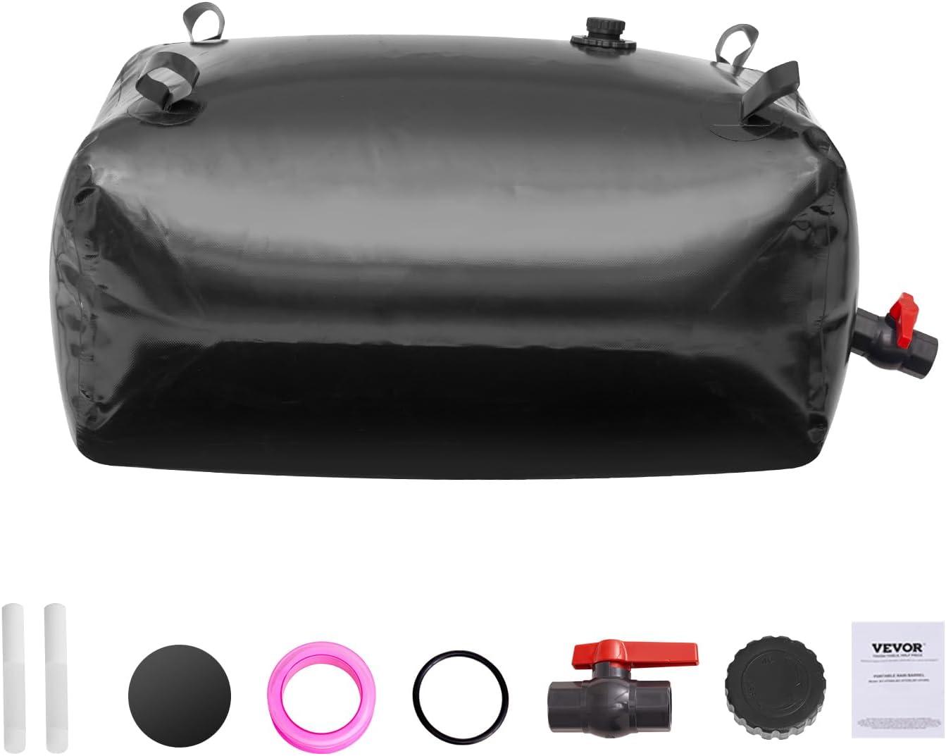 image:imageVEVOR 240L634 Gallon Water Storage Bladder Portable RV Water Tank 1000D PVC Collapsible Water Storage Containers Soft Water Storage Bag Water Bladder Fire Prevention Camping Emergency WaterBlack
