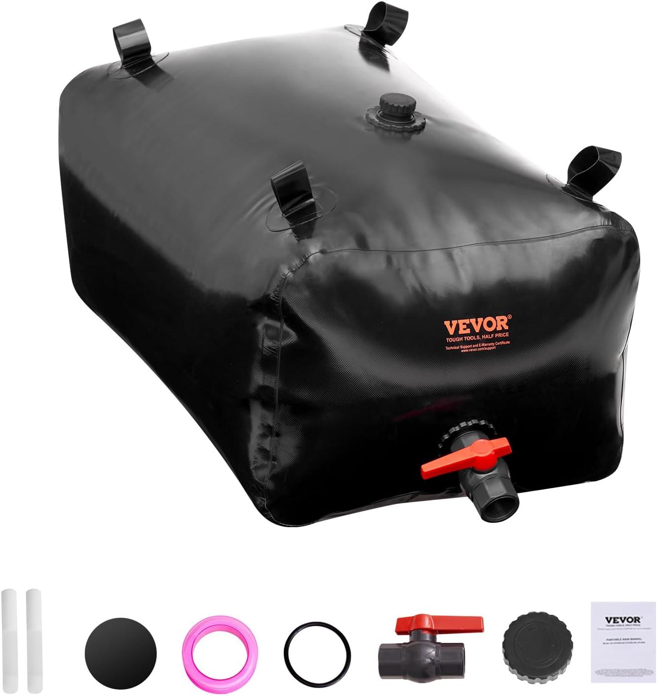 image:imageVEVOR 240L634 Gallon Water Storage Bladder Portable RV Water Tank 1000D PVC Collapsible Water Storage Containers Soft Water Storage Bag Water Bladder Fire Prevention Camping Emergency WaterBlack