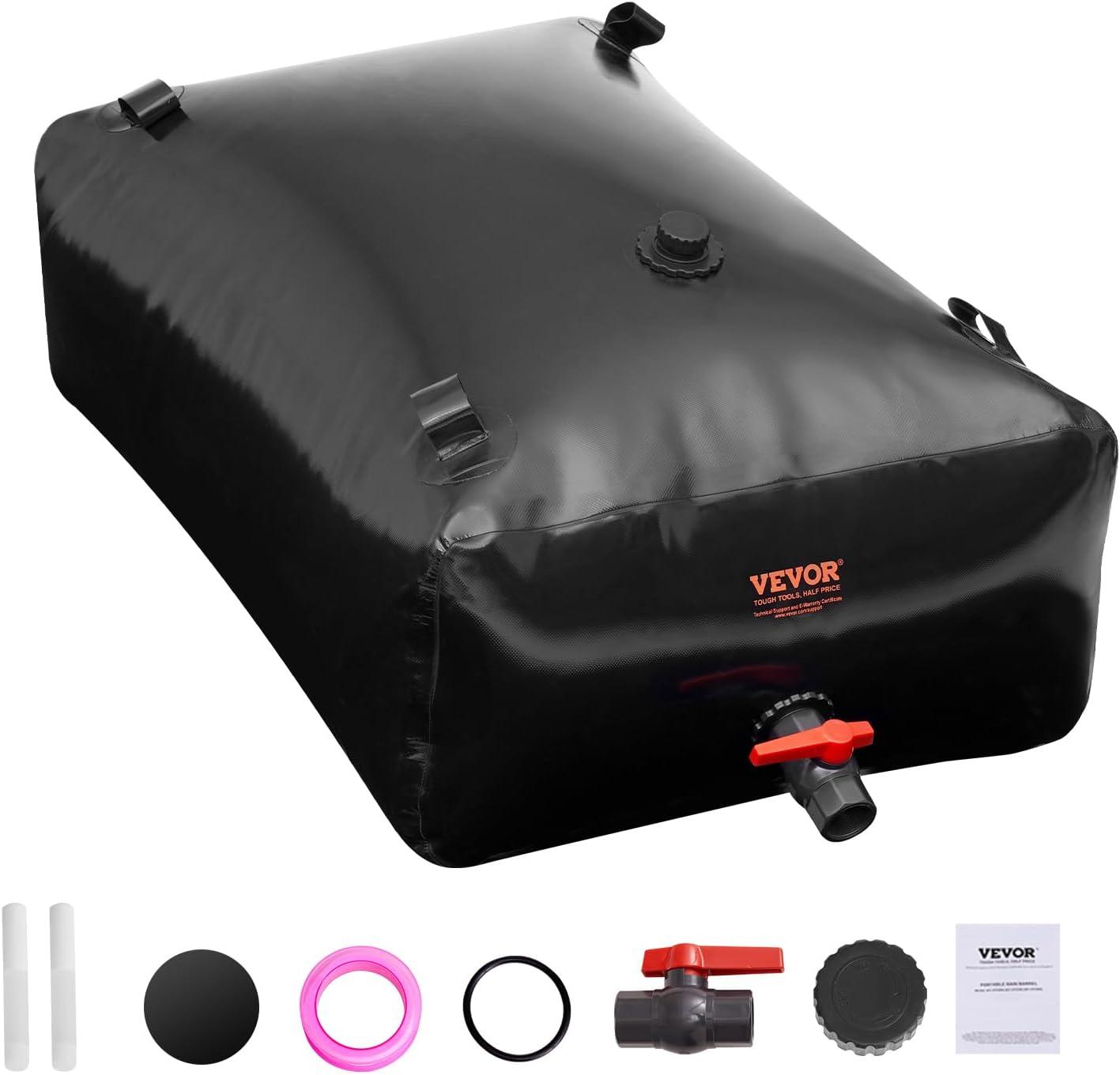 image:imageVEVOR 240L634 Gallon Water Storage Bladder Portable RV Water Tank 1000D PVC Collapsible Water Storage Containers Soft Water Storage Bag Water Bladder Fire Prevention Camping Emergency WaterBlack