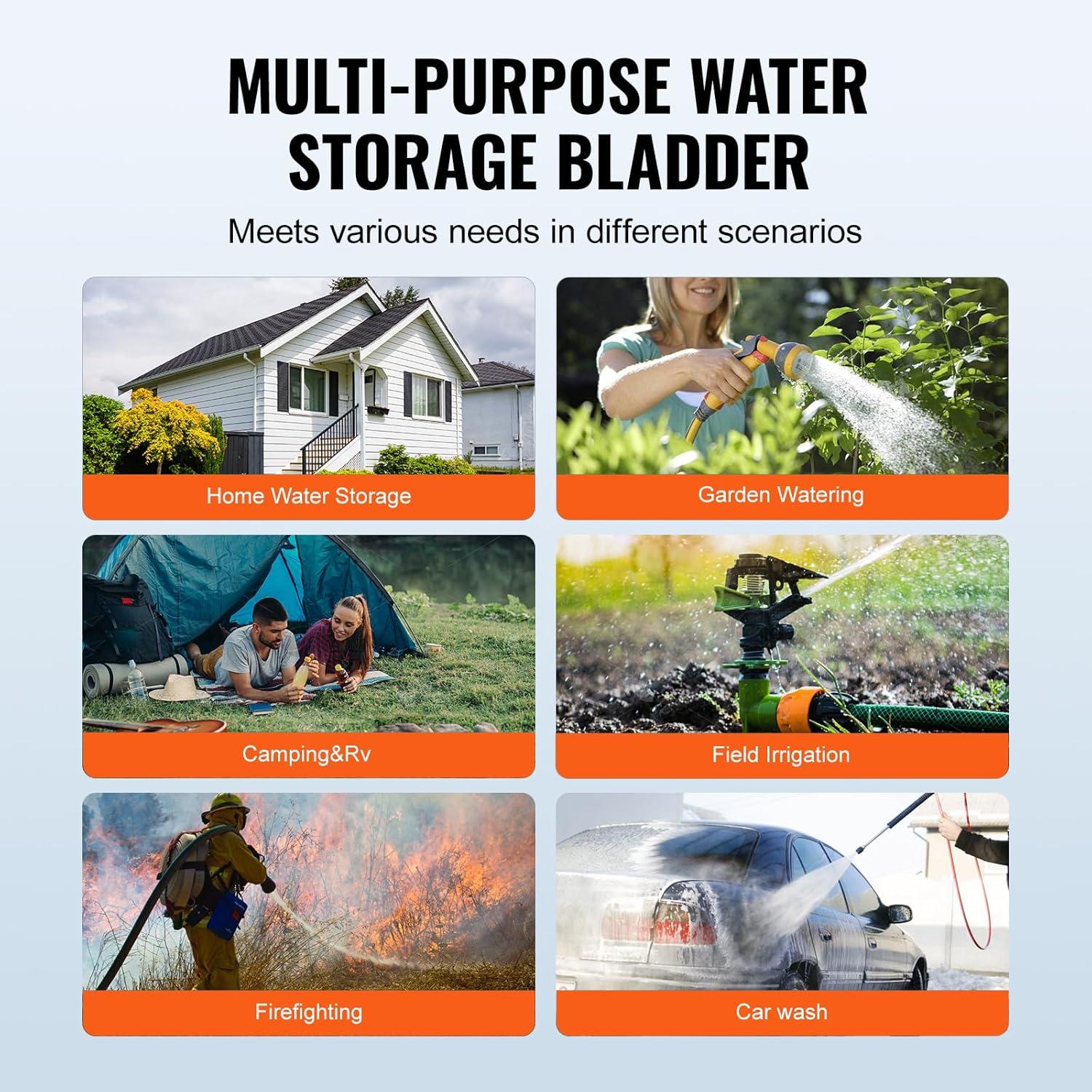 image:imageVEVOR 240L634 Gallon Water Storage Bladder Portable RV Water Tank 1000D PVC Collapsible Water Storage Containers Soft Water Storage Bag Water Bladder Fire Prevention Camping Emergency WaterBlack