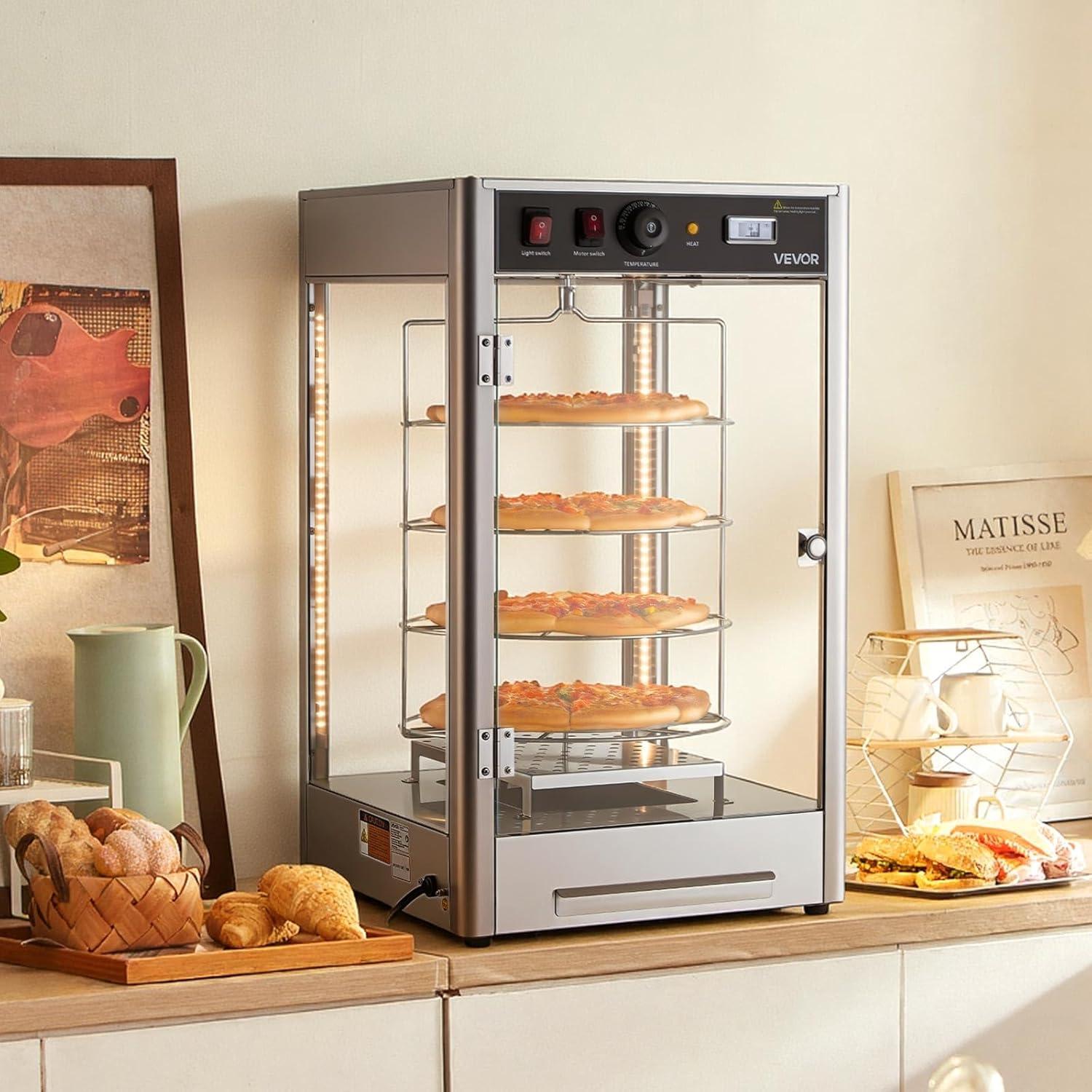 image:imageVEVOR 2Tier Commercial Food Warmer Display 850W Food Display Warmer wTempered Glass and Steam Heating 86185 Temperature Control 111L Large Capacity for Hamburger Pizza Bread Fried Chicken4Tier14