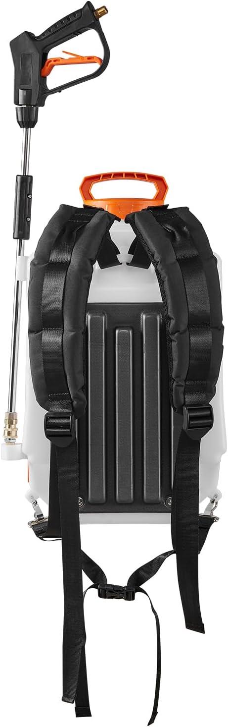 image:imageVEVOR Battery Powered Backpack Sprayer Electric Back Pack Sprayer 4 Gallon 2 Wands amp 8 Nozzles Adjustable 090 PSI 4H Runtime Portable Lawn amp Garden Sprayers for Weeding Spraying Cleaning