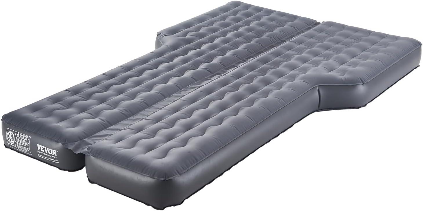 image:imageVEVOR Car Air Mattress Inflatable Car Camping Mattress Oxford Thickened Travel Beds Comfortable and Durable Portable Sleeping Pad with Air Pump Nozzle Carry Bag Fits Most SUV MPV Sedan Gray