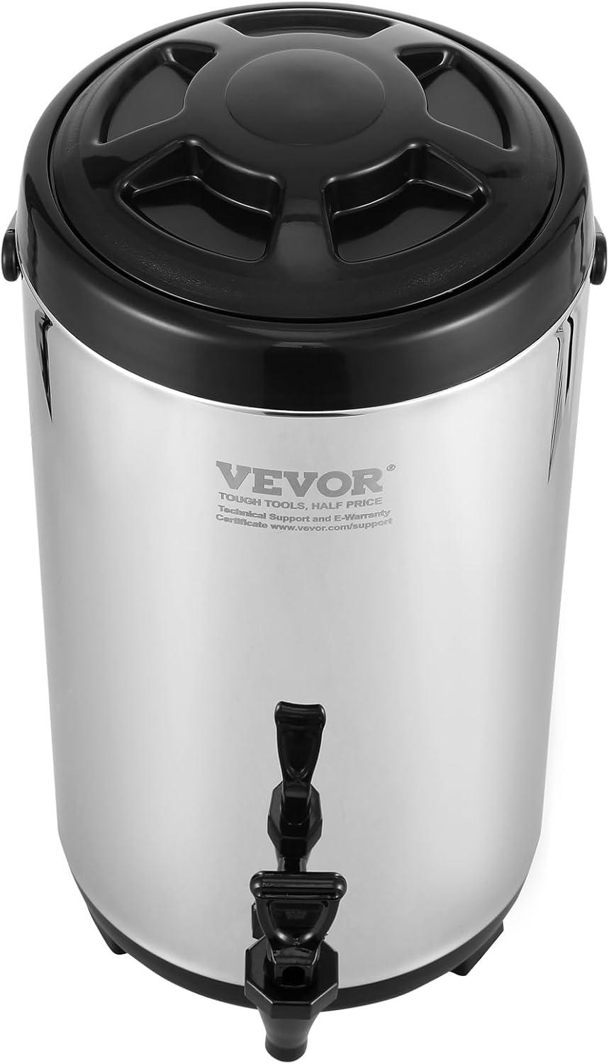 image:imageVEVOR Commercial Beverage Dispenser 3 Tanks 18 L 19 QT Per Tank Juice Dispenser 512W Stainless Steel Ice Tea Drink Machine with 45F54F Cooling Temperature for Cold Drink Restaurant Bar Party1 tanks x 92L