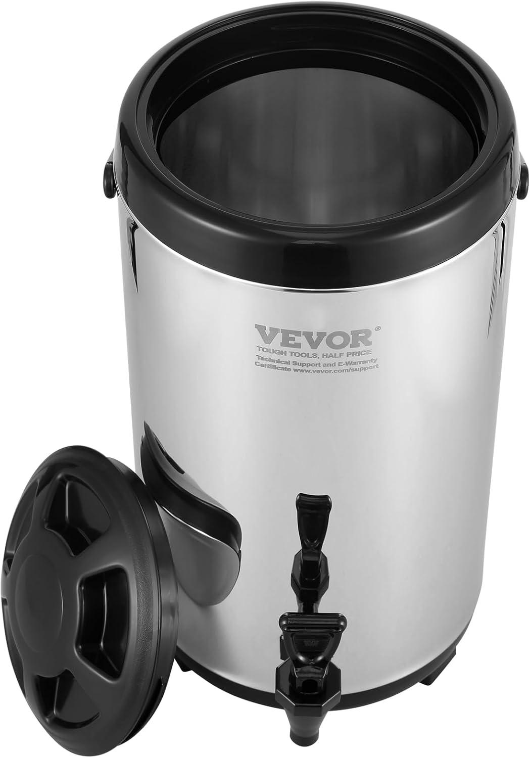 image:imageVEVOR Commercial Beverage Dispenser 3 Tanks 18 L 19 QT Per Tank Juice Dispenser 512W Stainless Steel Ice Tea Drink Machine with 45F54F Cooling Temperature for Cold Drink Restaurant Bar Party1 tanks x 92L