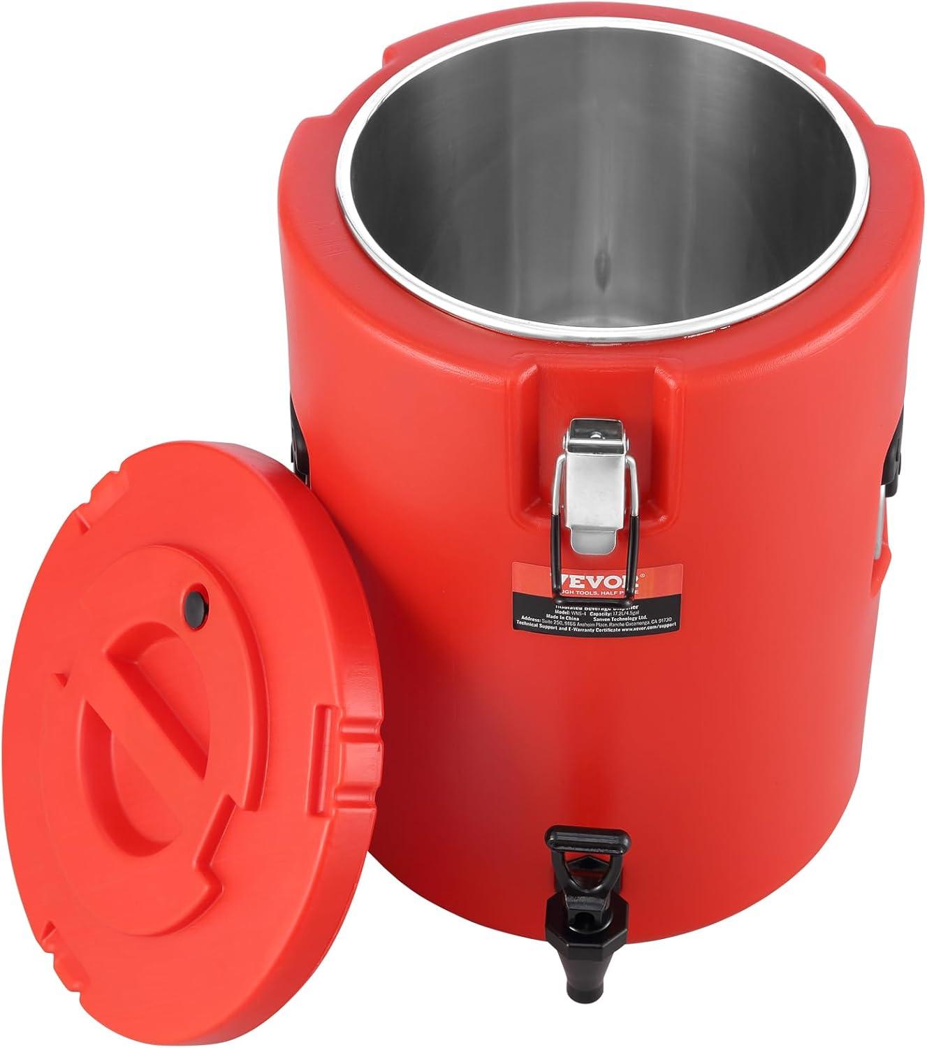 image:imageVEVOR Commercial Beverage Dispenser 4 Tanks 10 L 106 QT Per Tank Juice Dispenser 430W Stainless Steel Ice Tea Drink Machine with 45F54F Cooling Temperature for Cold Drink Restaurant Bar Party1 Dispenser 172 L