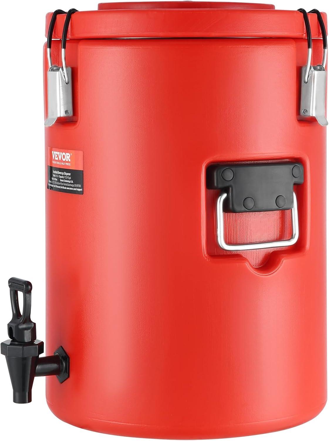 image:imageVEVOR Commercial Beverage Dispenser 4 Tanks 10 L 106 QT Per Tank Juice Dispenser 430W Stainless Steel Ice Tea Drink Machine with 45F54F Cooling Temperature for Cold Drink Restaurant Bar Party1 Dispenser 172 L