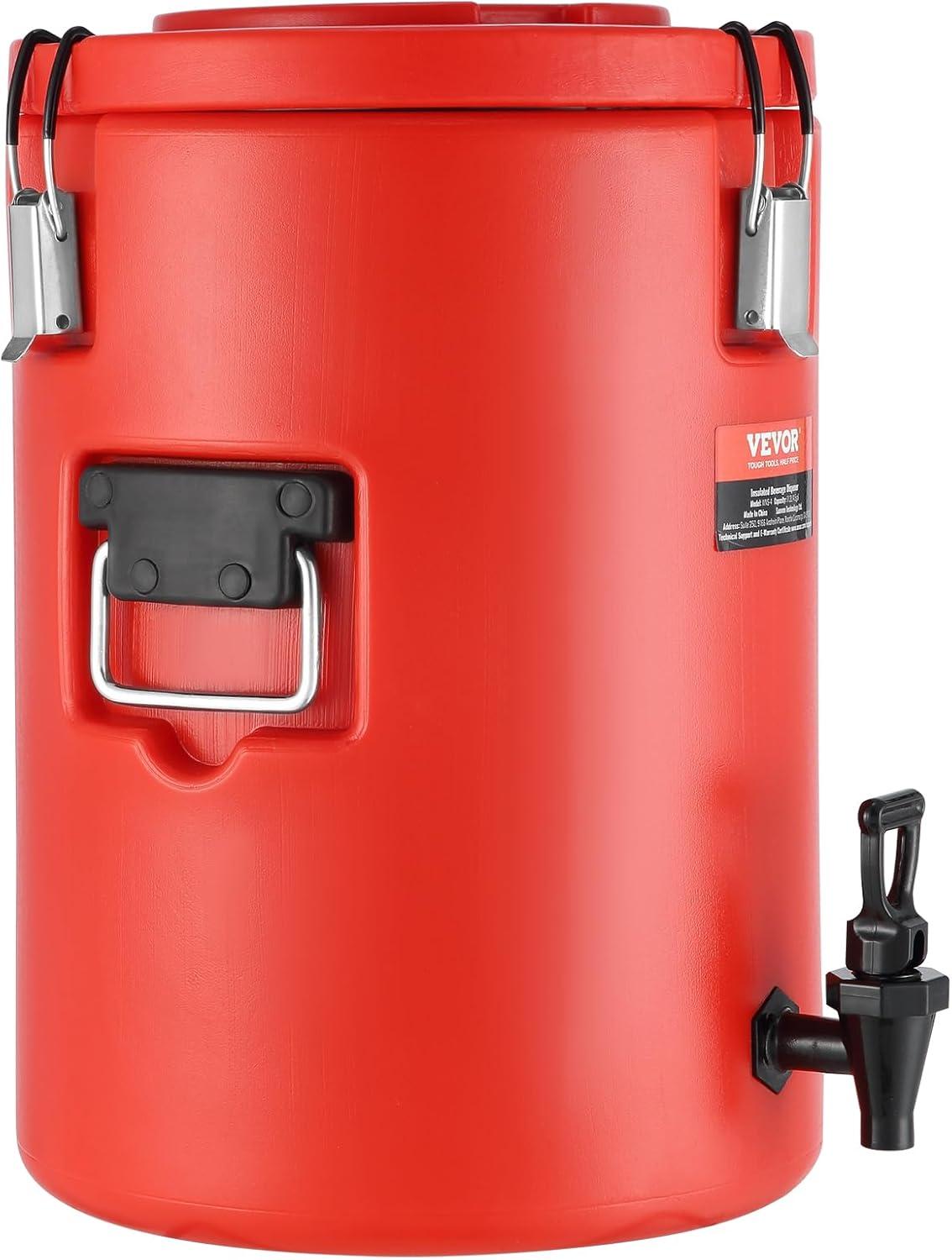 image:imageVEVOR Commercial Beverage Dispenser 4 Tanks 10 L 106 QT Per Tank Juice Dispenser 430W Stainless Steel Ice Tea Drink Machine with 45F54F Cooling Temperature for Cold Drink Restaurant Bar Party1 Dispenser 172 L