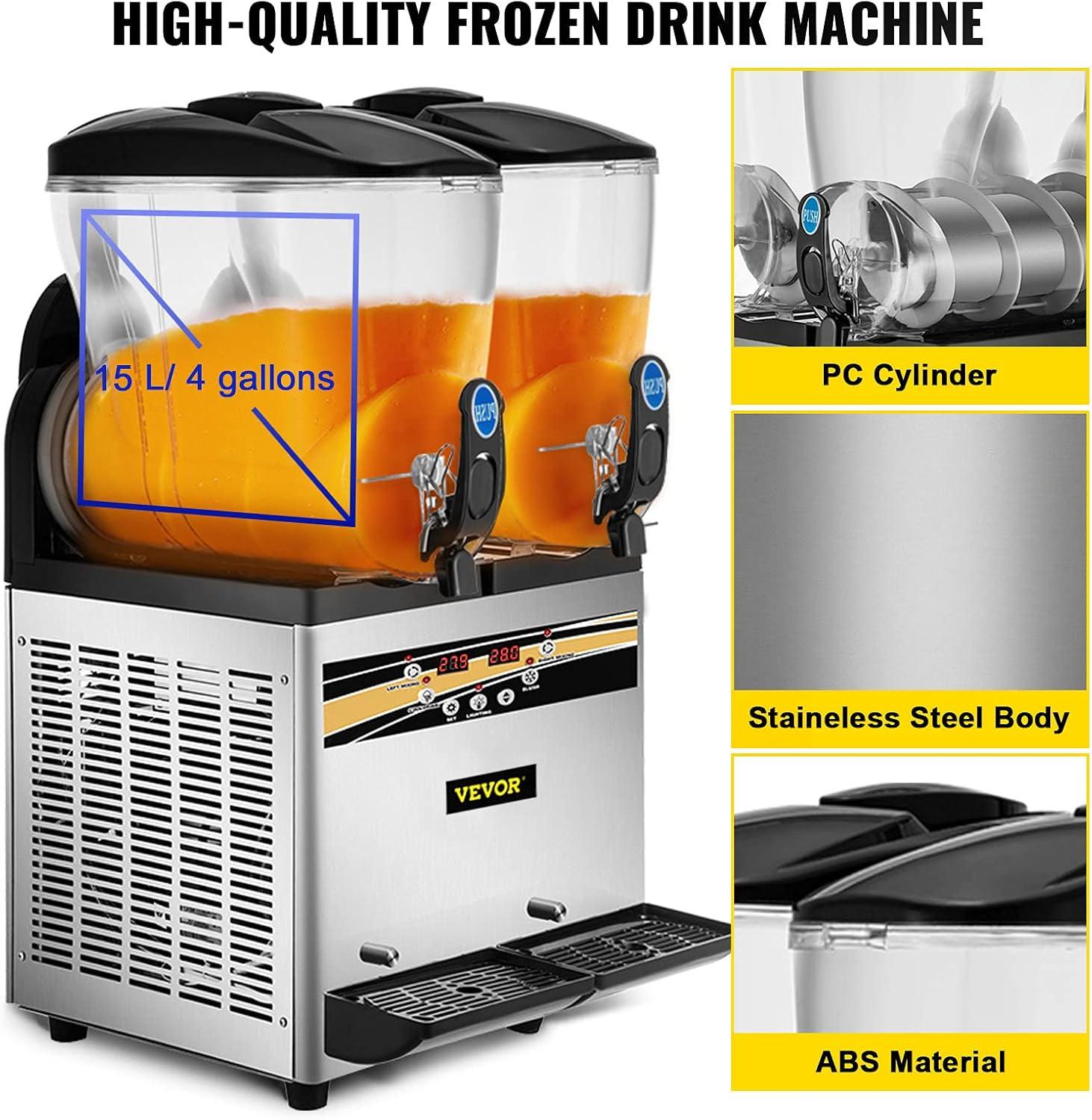 image:imageVEVOR Commercial Slushy Machine 12L Single Tank Frozen Drink Machine 48 Cups Stainless Steel Margarita Smoothie Frozen Drink Maker Slushie Maker for Home Party Restaurants Cafe BarsBlack