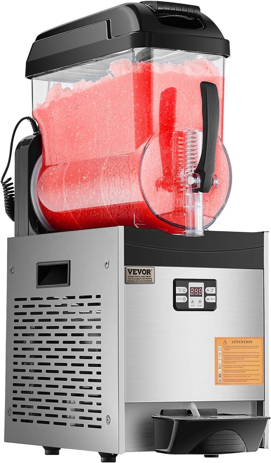 image:imageVEVOR Commercial Slushy Machine 12L Single Tank Frozen Drink Machine 48 Cups Stainless Steel Margarita Smoothie Frozen Drink Maker Slushie Maker for Home Party Restaurants Cafe BarsBlack