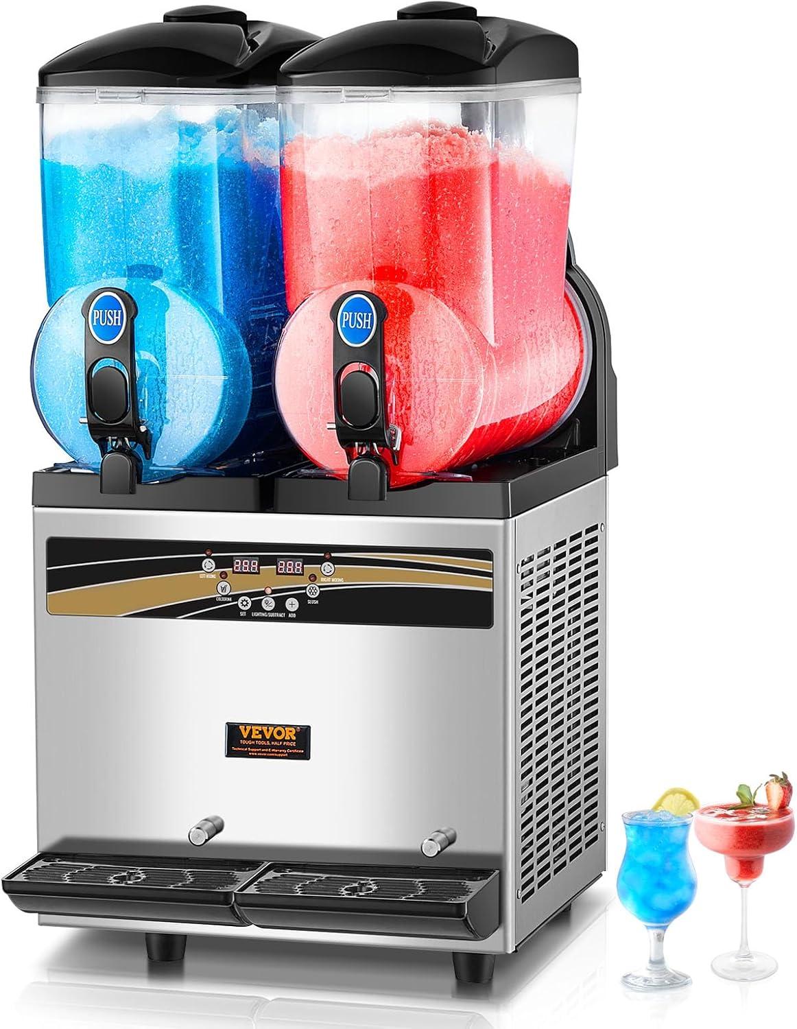 image:imageVEVOR Commercial Slushy Machine 12L Single Tank Frozen Drink Machine 48 Cups Stainless Steel Margarita Smoothie Frozen Drink Maker Slushie Maker for Home Party Restaurants Cafe BarsBlack
