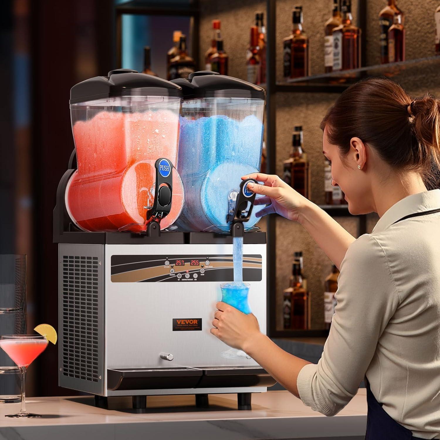 image:imageVEVOR Commercial Slushy Machine 12L Single Tank Frozen Drink Machine 48 Cups Stainless Steel Margarita Smoothie Frozen Drink Maker Slushie Maker for Home Party Restaurants Cafe BarsBlack