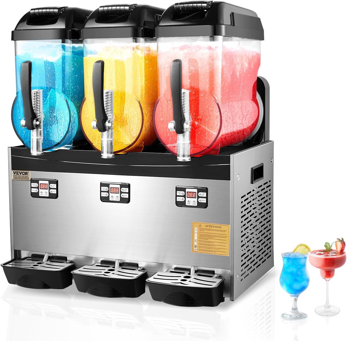 image:imageVEVOR Commercial Slushy Machine 12L Single Tank Frozen Drink Machine 48 Cups Stainless Steel Margarita Smoothie Frozen Drink Maker Slushie Maker for Home Party Restaurants Cafe BarsBlack