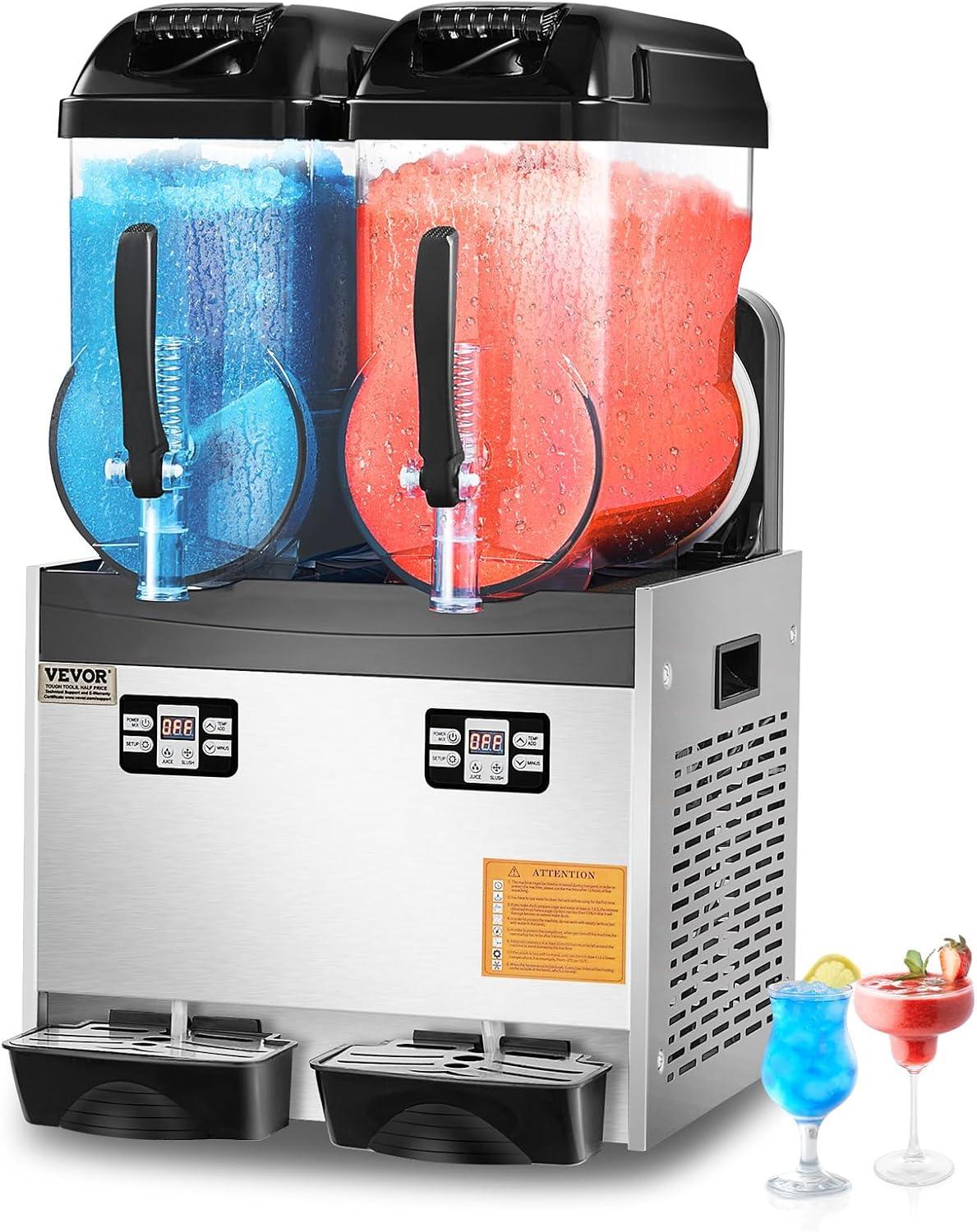 image:imageVEVOR Commercial Slushy Machine 12L Single Tank Frozen Drink Machine 48 Cups Stainless Steel Margarita Smoothie Frozen Drink Maker Slushie Maker for Home Party Restaurants Cafe BarsBlack