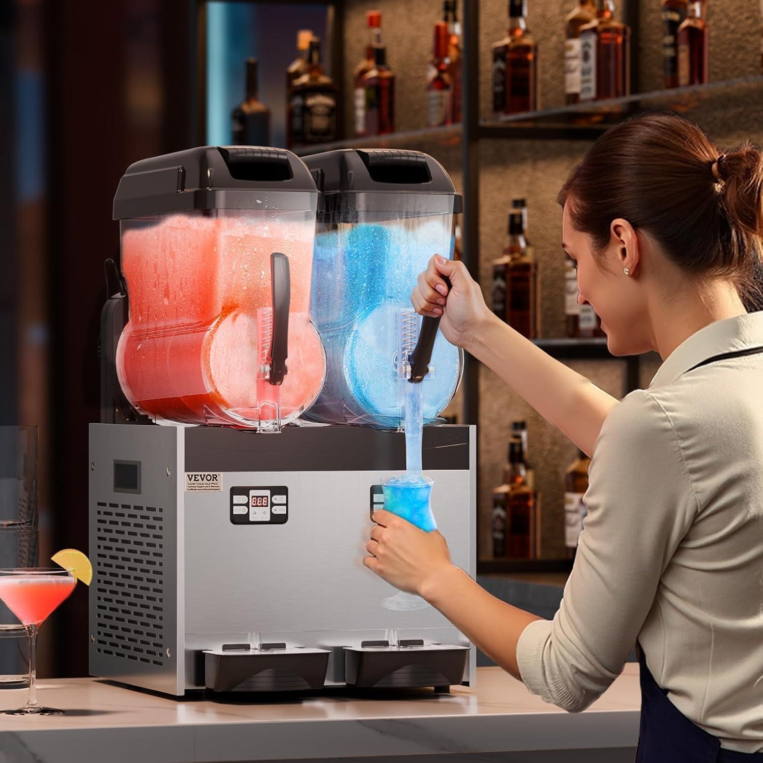 image:imageVEVOR Commercial Slushy Machine 12L Single Tank Frozen Drink Machine 48 Cups Stainless Steel Margarita Smoothie Frozen Drink Maker Slushie Maker for Home Party Restaurants Cafe BarsBlack