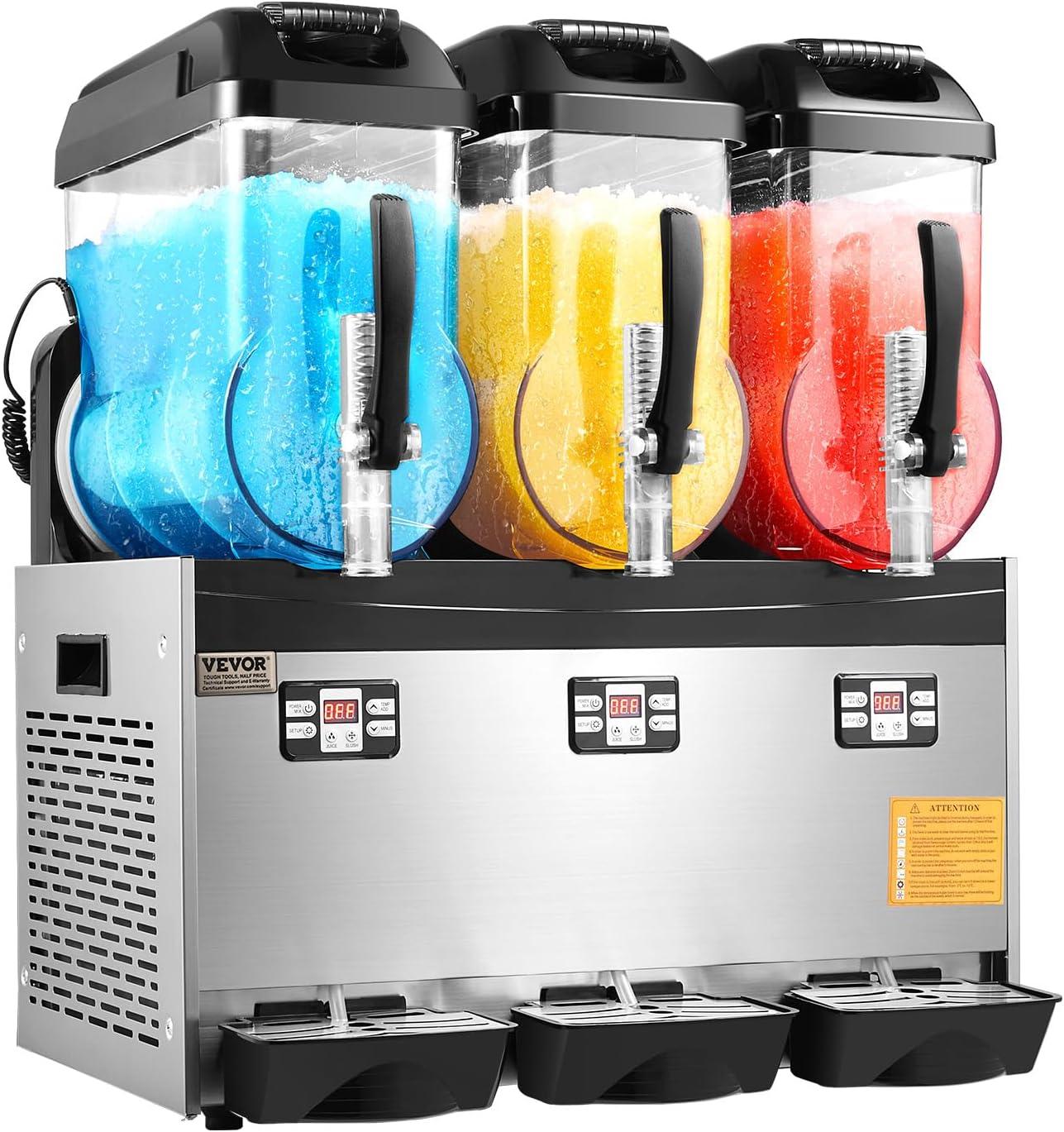 image:imageVEVOR Commercial Slushy Machine 12L Single Tank Frozen Drink Machine 48 Cups Stainless Steel Margarita Smoothie Frozen Drink Maker Slushie Maker for Home Party Restaurants Cafe BarsBlack
