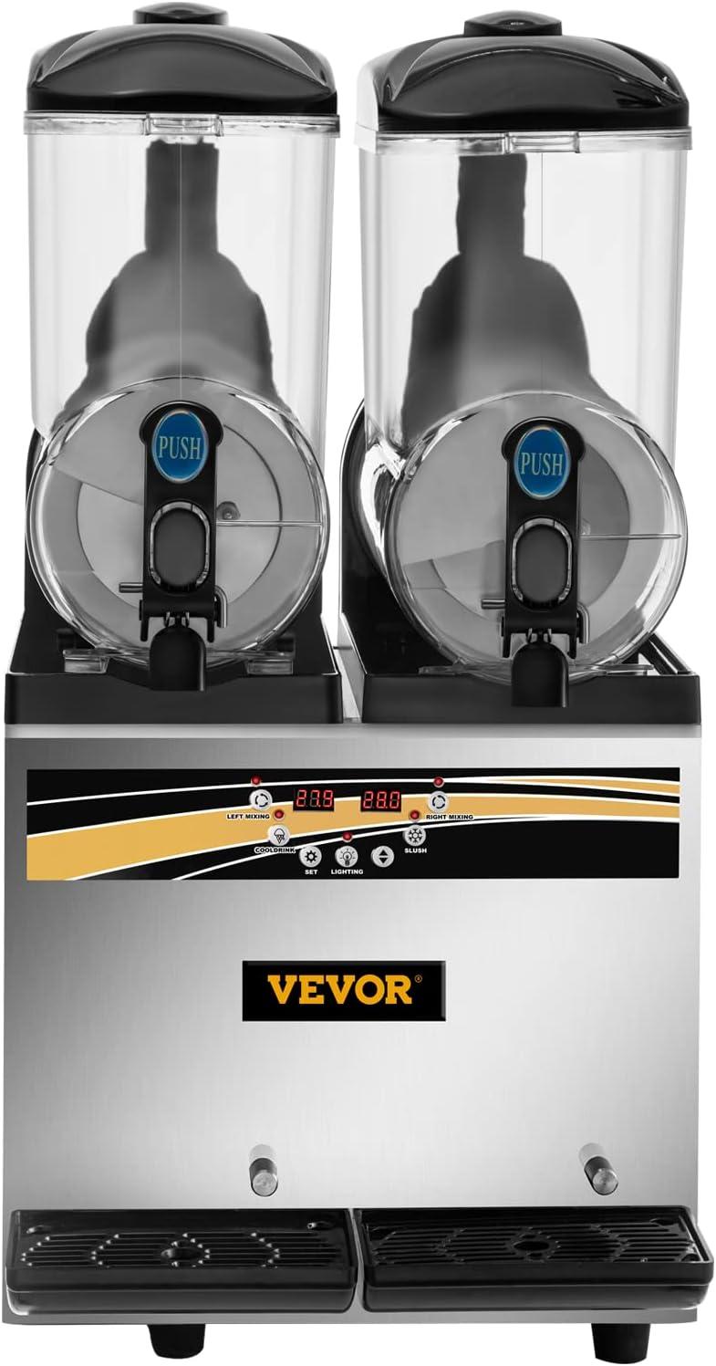 image:imageVEVOR Commercial Slushy Machine 12L Single Tank Frozen Drink Machine 48 Cups Stainless Steel Margarita Smoothie Frozen Drink Maker Slushie Maker for Home Party Restaurants Cafe BarsBlack