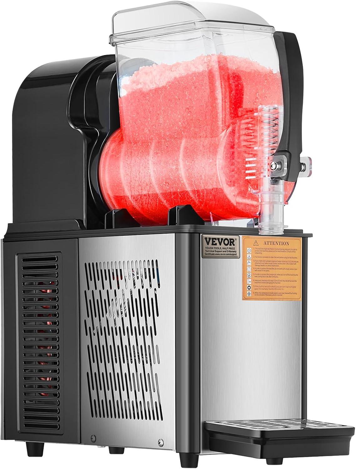 image:imageVEVOR Commercial Slushy Machine 4L Single Tank Frozen Drink Machine 16 Cups Stainless Steel Margarita Smoothie Frozen Drink Maker Slushie Maker for Home Party Restaurants Cafe Bars4L1