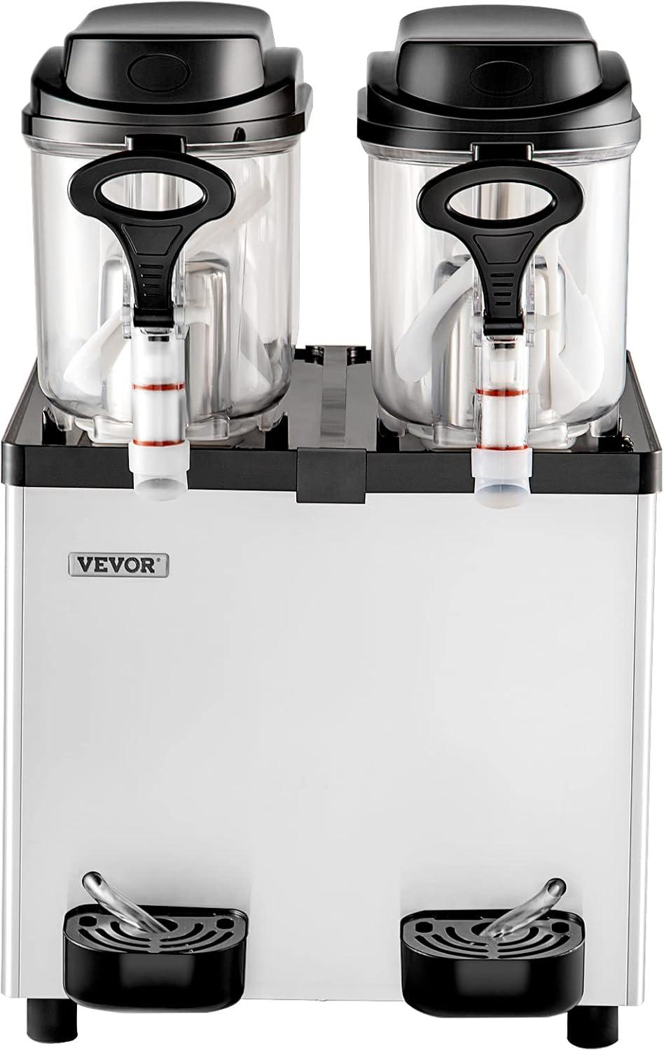 image:imageVEVOR Commercial Slushy Machine 6 L x 2 Tanks 50 Cups Margarita Machine 700W 110V Stainless Steel Smoothie Frozen Drink Maker Perfect for Supermarkets Cafes Restaurants Bars and Home Use Silver6L2