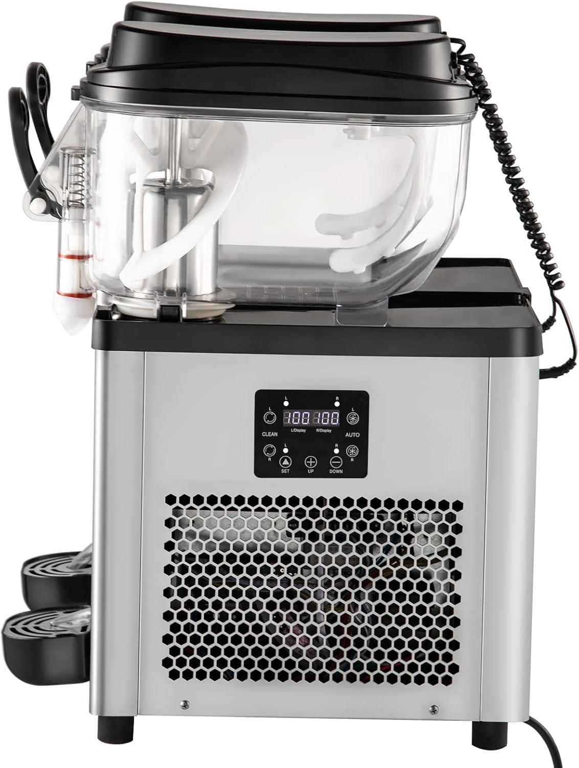 image:imageVEVOR Commercial Slushy Machine 6 L x 2 Tanks 50 Cups Margarita Machine 700W 110V Stainless Steel Smoothie Frozen Drink Maker Perfect for Supermarkets Cafes Restaurants Bars and Home Use Silver6L2