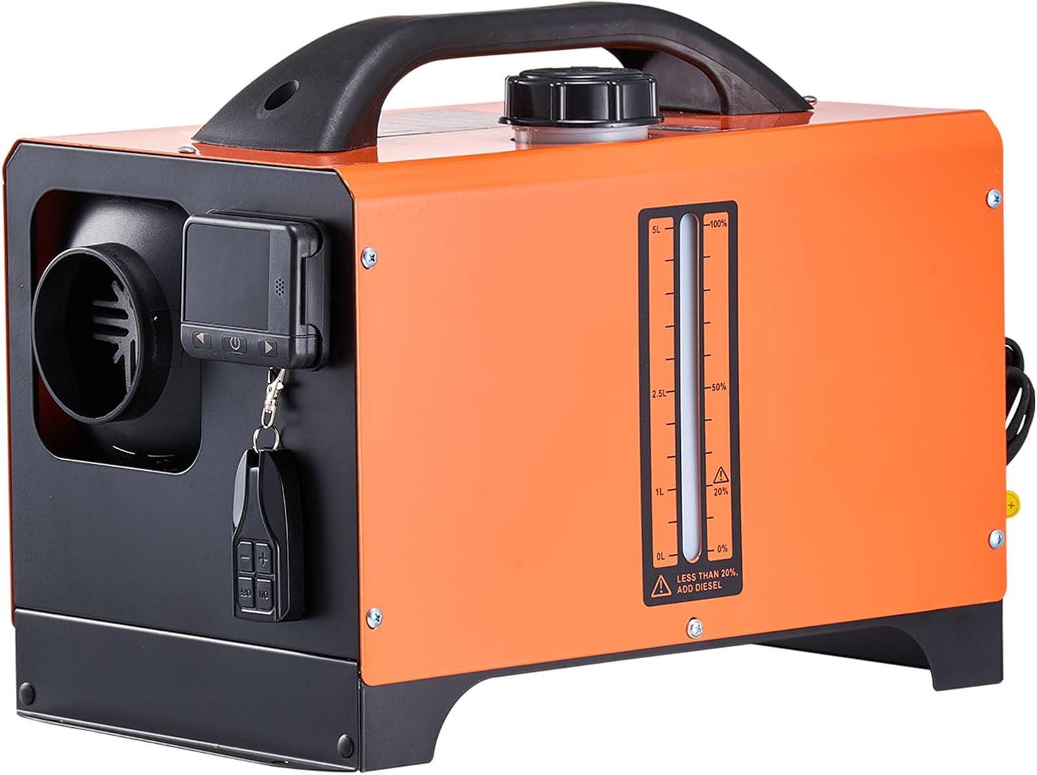image:imageVEVOR Diesel Heater 12V Allinone Diesel Air Heater with Remote Control and LCD Display 5L Fuel Tank Fast Heating Portable Diesel Parking Heater for RV Truck 8KW Basic Red8KWOrange