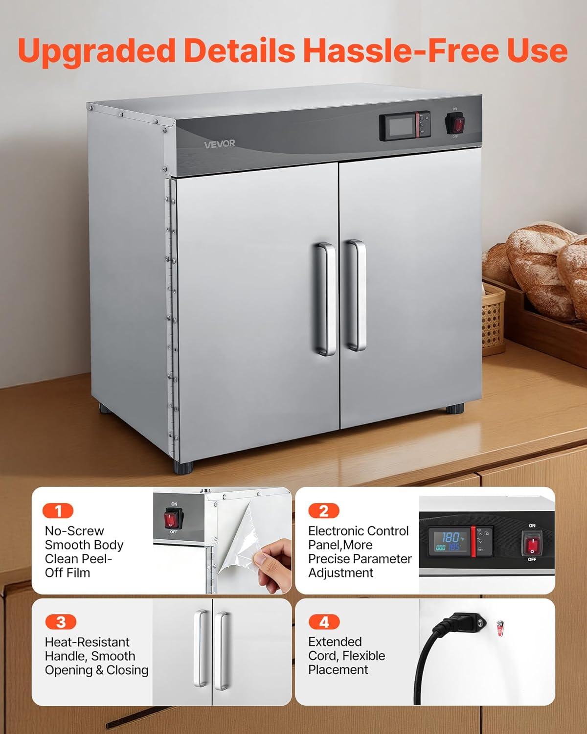 image:imageVEVOR Electric Hot Box Food Warmer 5Tier Commercial Warming Cabinet with Water Tray SingleDoor and Adjustable Shelves Stainless Steel Food Warmer Cabinet for Restaurant Kitchen Pizza Chicken4 Tier2 Doors