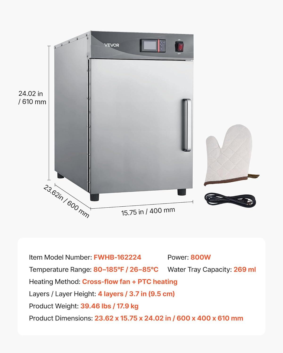 image:imageVEVOR Electric Hot Box Food Warmer 5Tier Commercial Warming Cabinet with Water Tray SingleDoor and Adjustable Shelves Stainless Steel Food Warmer Cabinet for Restaurant Kitchen Pizza Chicken4 Tier