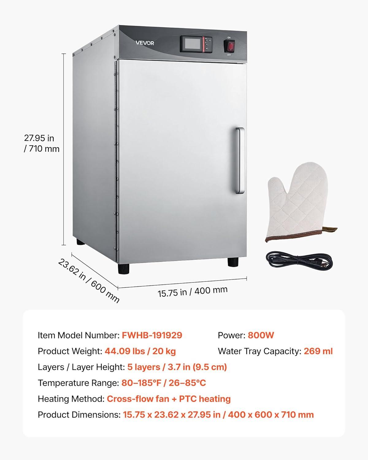 image:imageVEVOR Electric Hot Box Food Warmer 5Tier Commercial Warming Cabinet with Water Tray SingleDoor and Adjustable Shelves Stainless Steel Food Warmer Cabinet for Restaurant Kitchen Pizza Chicken5 Tier