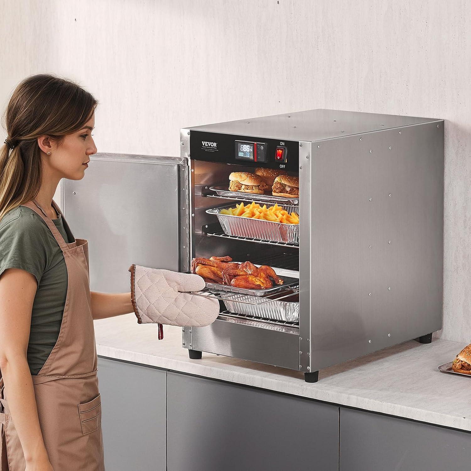 image:imageVEVOR Electric Hot Box Food Warmer 5Tier Commercial Warming Cabinet with Water Tray SingleDoor and Adjustable Shelves Stainless Steel Food Warmer Cabinet for Restaurant Kitchen Pizza Chicken4Tier Single Door