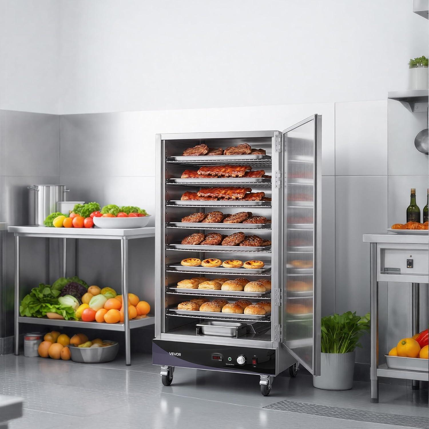 image:imageVEVOR Electric Hot Box Food Warmer 5Tier Commercial Warming Cabinet with Water Tray SingleDoor and Adjustable Shelves Stainless Steel Food Warmer Cabinet for Restaurant Kitchen Pizza Chicken8 Tier