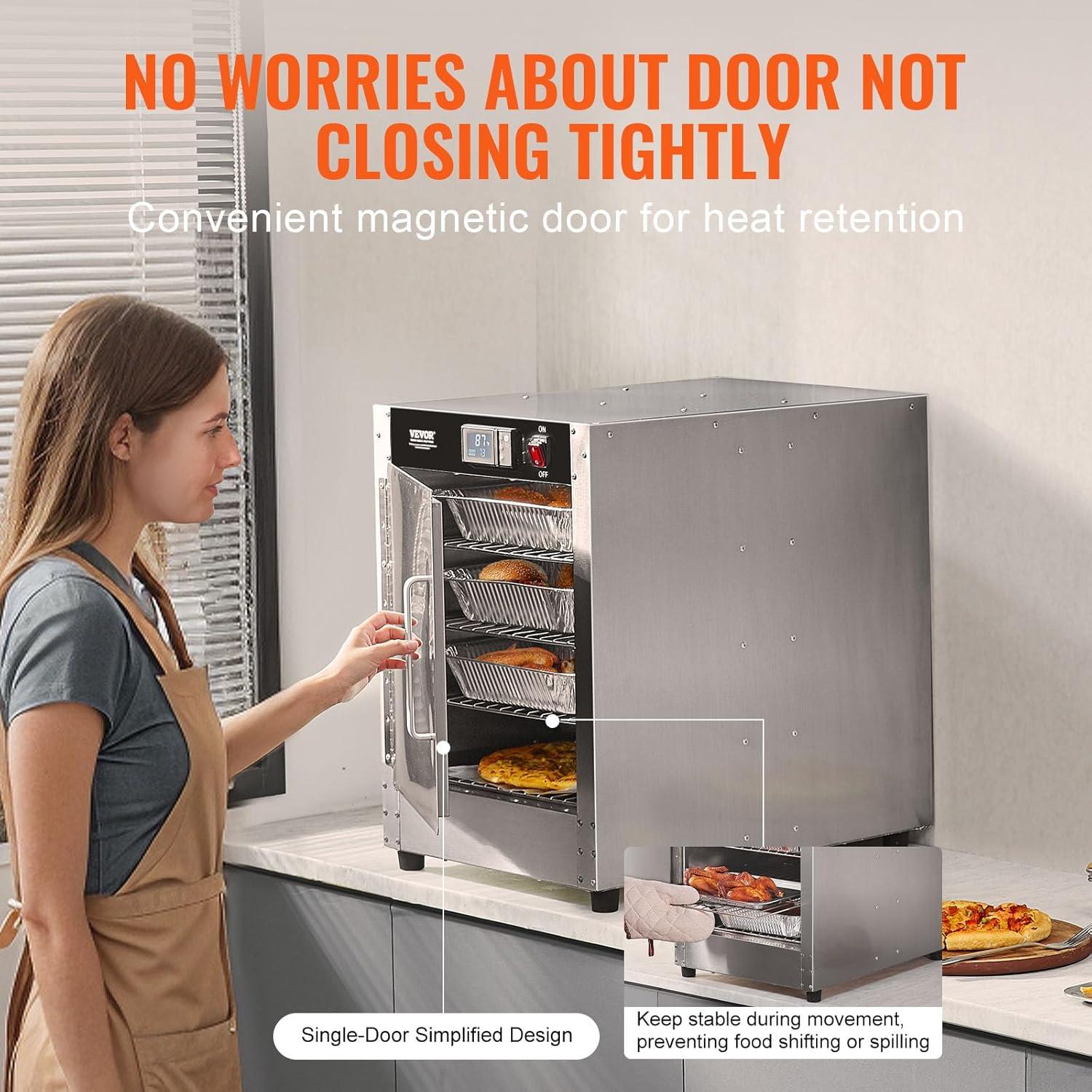 image:imageVEVOR Electric Hot Box Food Warmer 5Tier Commercial Warming Cabinet with Water Tray SingleDoor and Adjustable Shelves Stainless Steel Food Warmer Cabinet for Restaurant Kitchen Pizza Chicken4Tier Single Door
