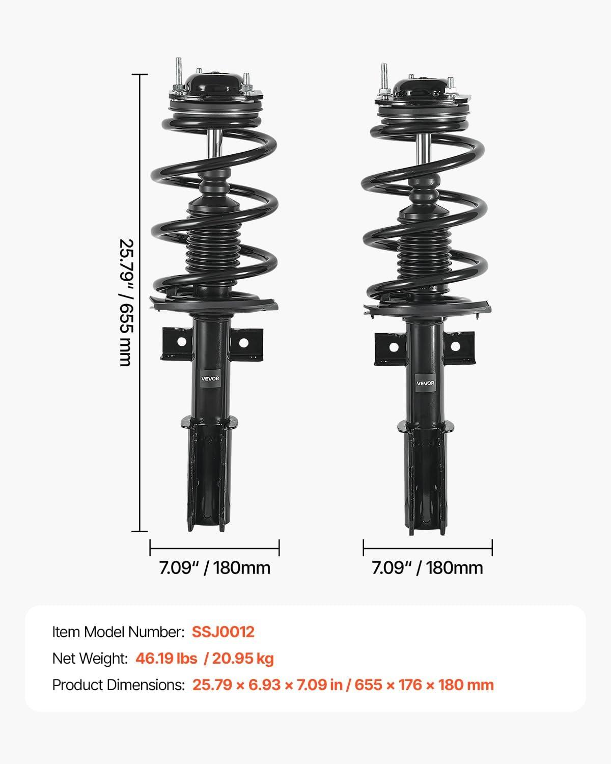 image:imageVEVOR Front Shock Absorber Strut Assembly 2Pcs Shock and Strut Assembly with Coil Spring Fit 20072012 GMC Acadia 20082012 Buick Enclave 20092012 Chevrolet Traverse Replace OE 116801725180912 traverse front