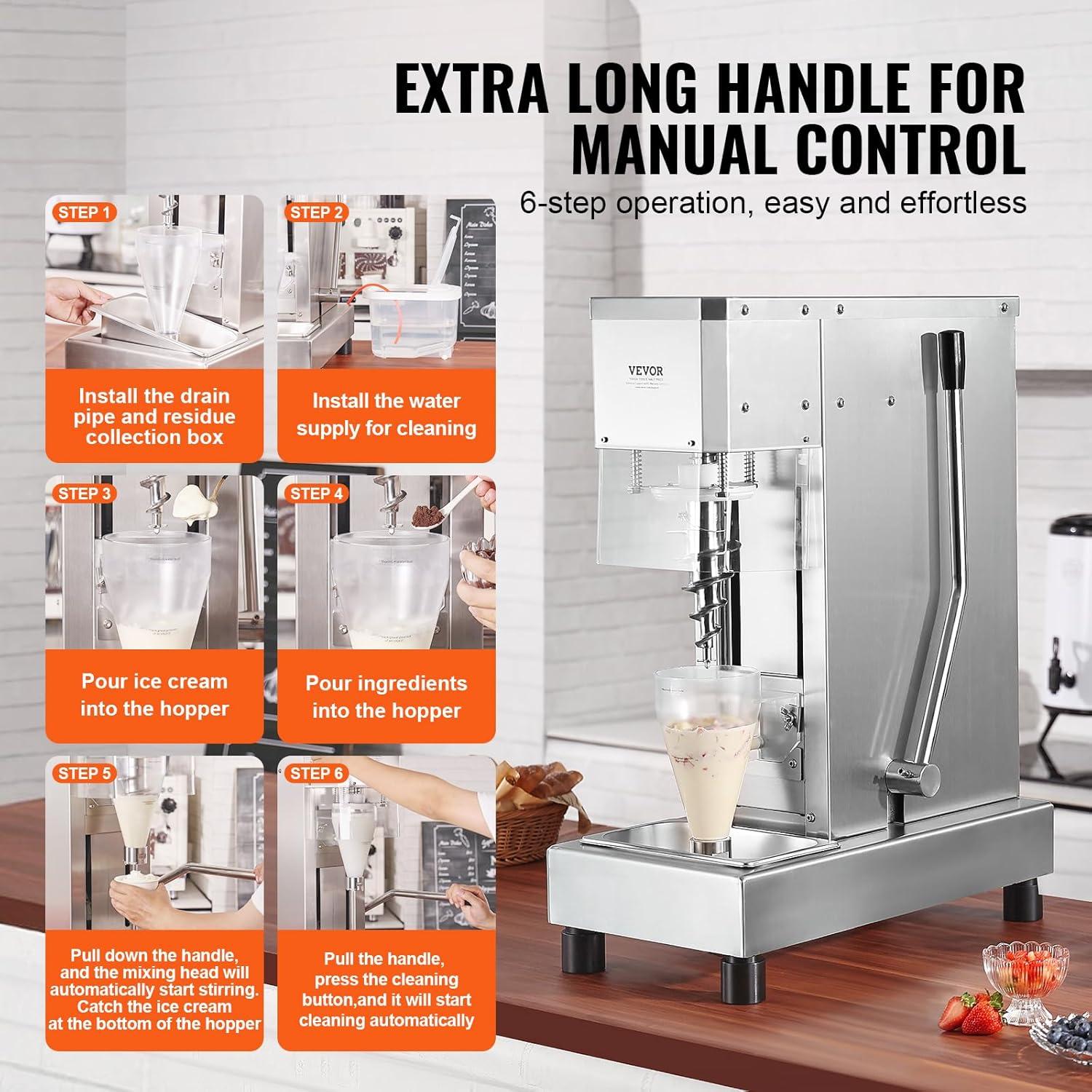 image:imageVEVOR Frozen Yogurt Blending Machine 400W Stepless Speed AdjustmentYogurt Milkshake Ice Cream Mixing Machine 4200RPM750W