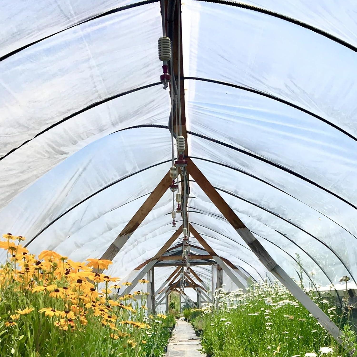 image:imageVEVOR Greenhouse Plastic Sheeting 8 x 25 ft 6 Mil Thickness UV Resistant Clear Polyethylene Film Hoop Green House Cover for Farms Agriculture Garden10 x 25 ft