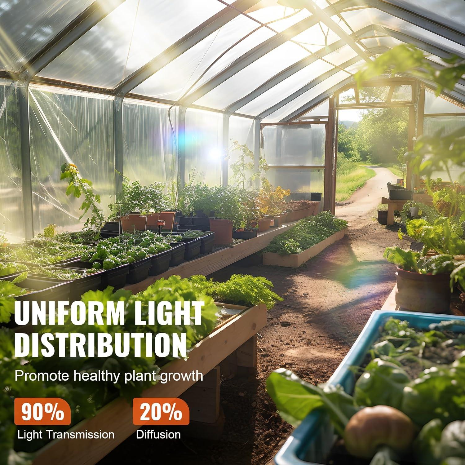 image:imageVEVOR Greenhouse Plastic Sheeting 8 x 25 ft 6 Mil Thickness UV Resistant Clear Polyethylene Film Hoop Green House Cover for Farms Agriculture Garden12 x 50 ft