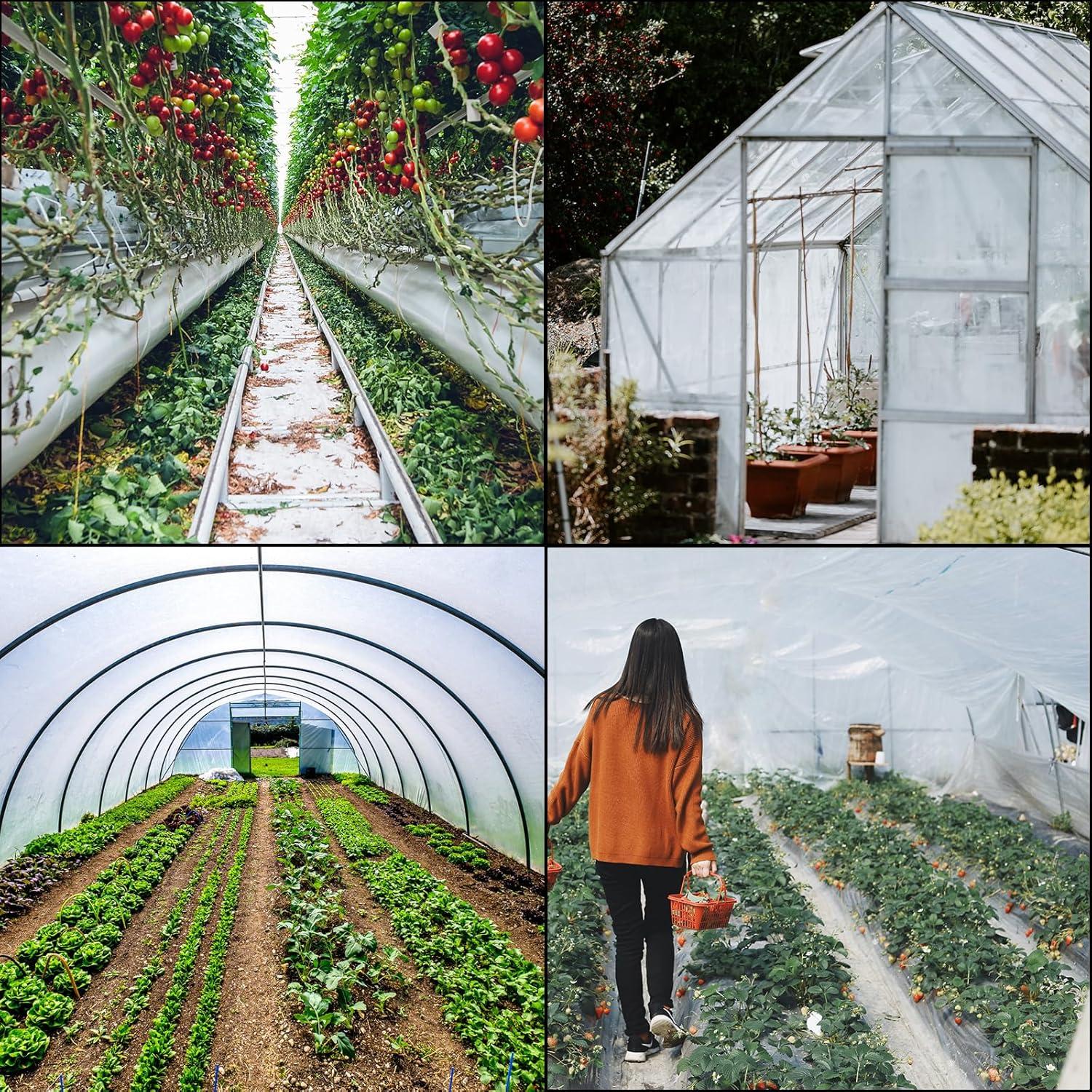 image:imageVEVOR Greenhouse Plastic Sheeting 8 x 25 ft 6 Mil Thickness UV Resistant Clear Polyethylene Film Hoop Green House Cover for Farms Agriculture Garden12 x 25 ft