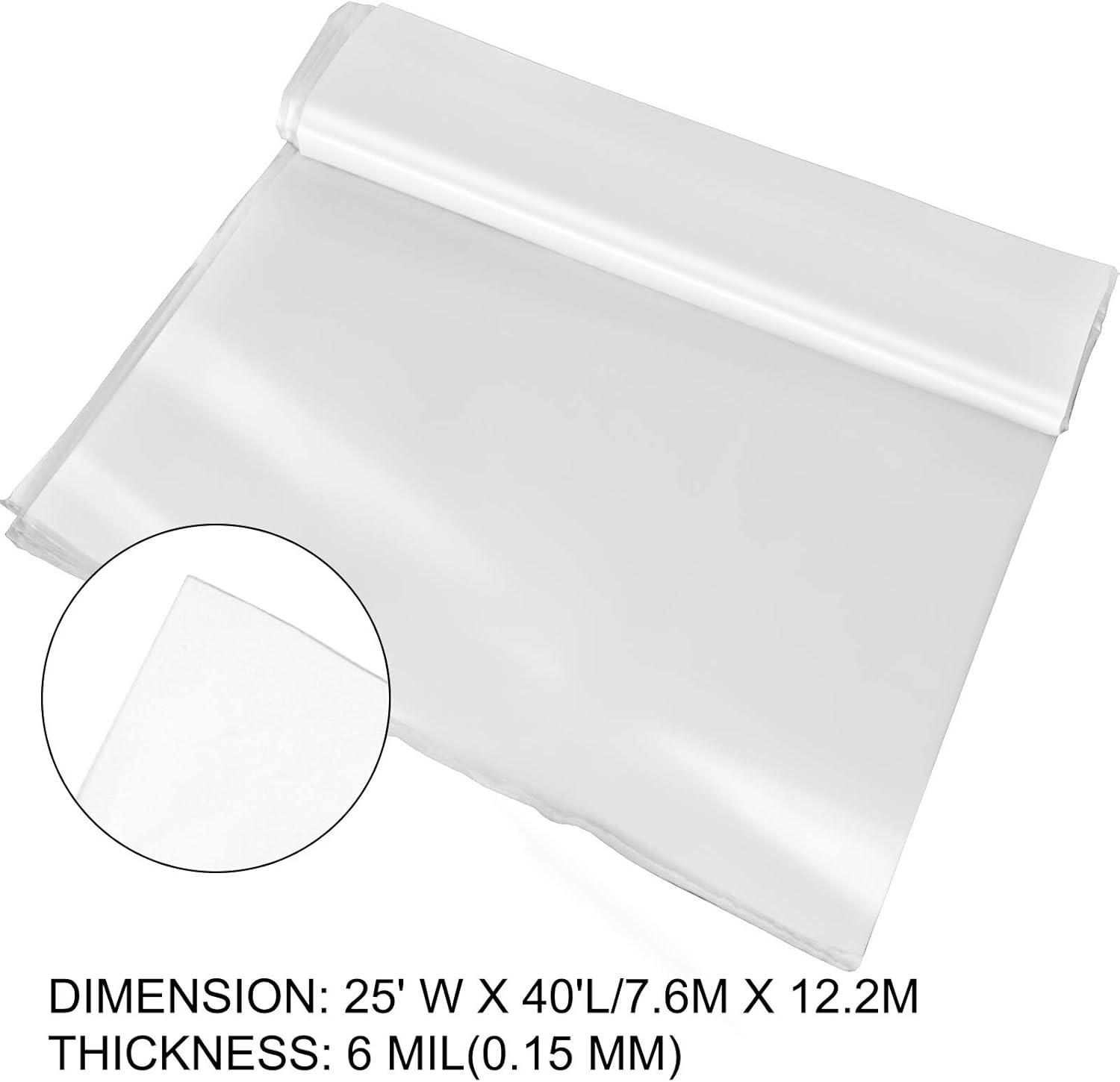 image:imageVEVOR Greenhouse Plastic Sheeting 8 x 25 ft 6 Mil Thickness UV Resistant Clear Polyethylene Film Hoop Green House Cover for Farms Agriculture Garden25 x 40 ft