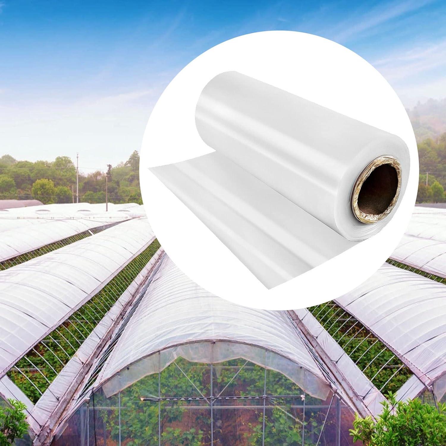 image:imageVEVOR Greenhouse Plastic Sheeting 8 x 25 ft 6 Mil Thickness UV Resistant Clear Polyethylene Film Hoop Green House Cover for Farms Agriculture Garden32 x 25 ft