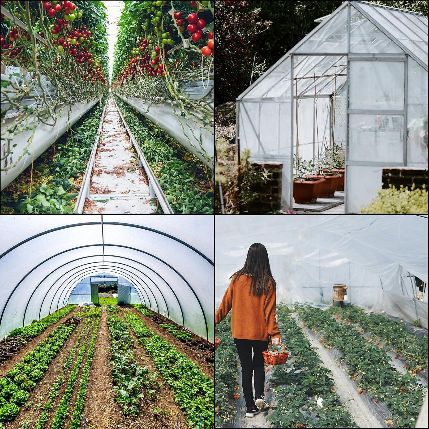 image:imageVEVOR Greenhouse Plastic Sheeting 8 x 25 ft 6 Mil Thickness UV Resistant Clear Polyethylene Film Hoop Green House Cover for Farms Agriculture Garden32 x 25 ft